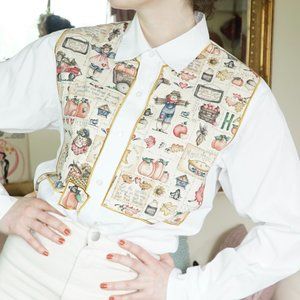 Vintage The Quacker Factory 1980's 90s Button Up